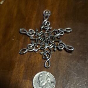 Elegant Silver Trinty Music Snowflake Ornament